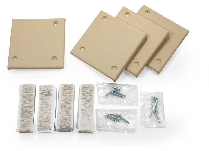 Camco SLIDE OUT CORNER PLATES, TAN, SET OF 4