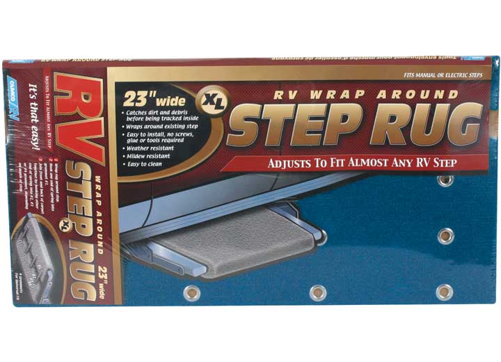 Camco RV Wrap Around XL Step Rug - 23" Wide Blue
