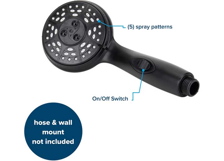 Camco SHOWER HEAD-BLACK (E)