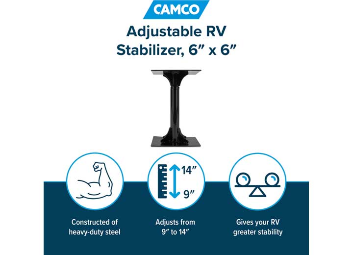 Camco Heavy-Duty Adjustable Stabilizer - Adjusts from 9” to 14”