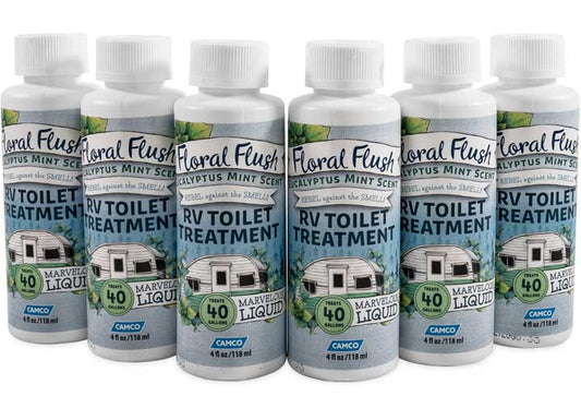 Camco FLORAL FLUSH, EUCALYPTUS MINT, SINGLES, 6-4OZ BOTTLES