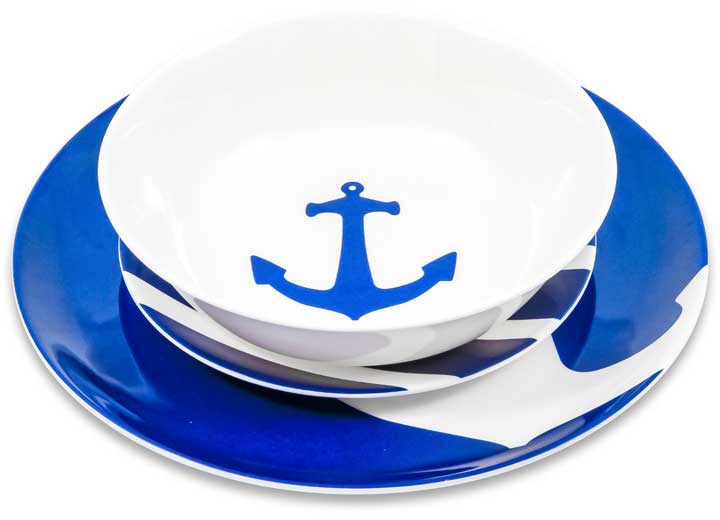 Camco DINNERWARE SET, 12-PIECE, MELAMINE, SERVICE FOR 4 (E/F)