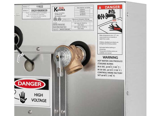 Camco 6 GAL ELECTRIC WATER HEATER, 240V (L1&N WIRING) REAR HEAT EXCH,FR/BACK MOUNT