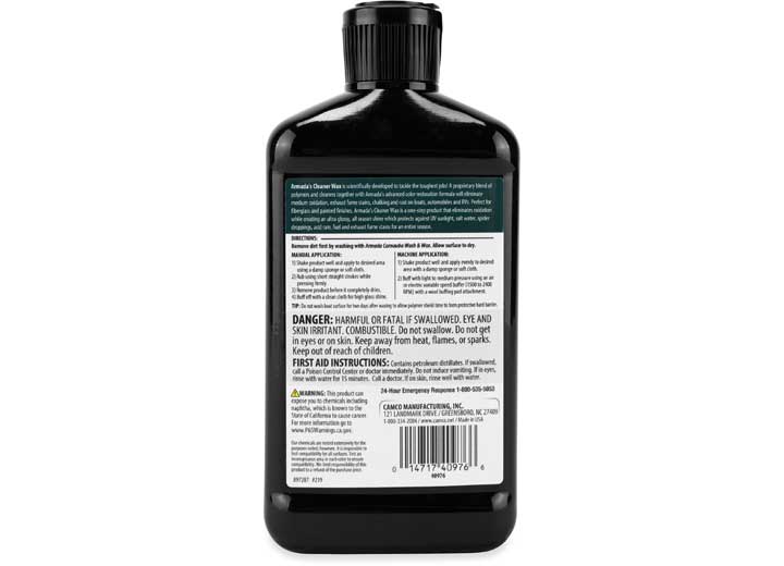 Camco ARMADA CLEANER WAX, 16 OZ.