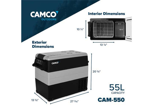 CAMCO PORTABLE REFRIGERATOR - CAM-550, 55 LITER, 12V/110V