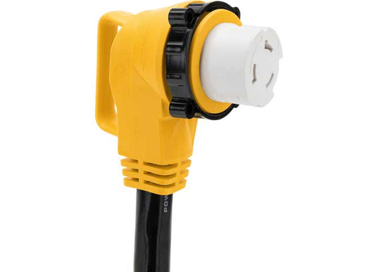 Camco Power Grip Locking Dogbone Adapter - 18 in., 50A, 125-250V/12500W, SS2-50P to SS2-50R