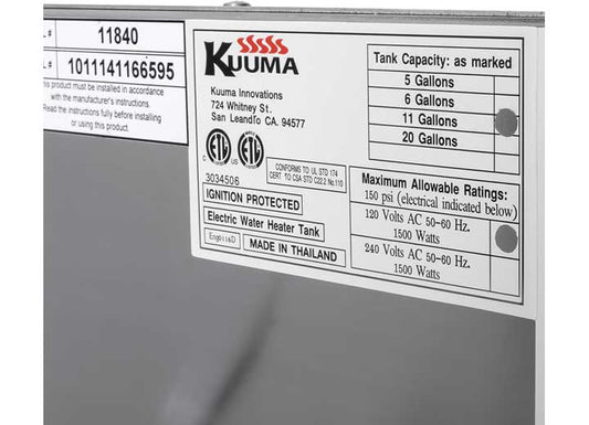Camco 11 GAL ELECTRIC WATER HEATER, 120V FRONT HEAT EXCH,SIDE MOUNT