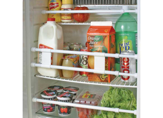 Camco Double Refrigerator Bar - Extends 16" to 28", White
