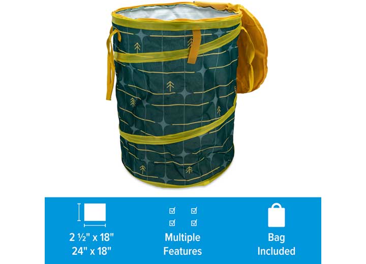 Camco LIBATC, POP-UP UTILITY CONTAINER 18INX24IN, GREEN GRID