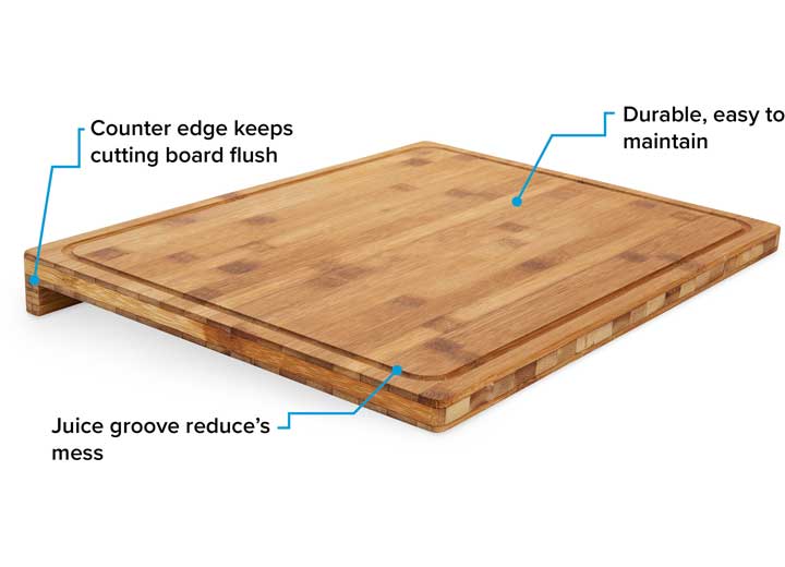 Camco BAMBOO CUTTING BOARD W/COUNTER EDGE, 18IN X 14IN
