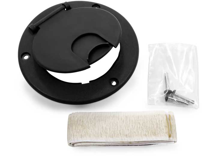 Camco ELECTRIC CABLE HATCH W/O BACK, BLACK