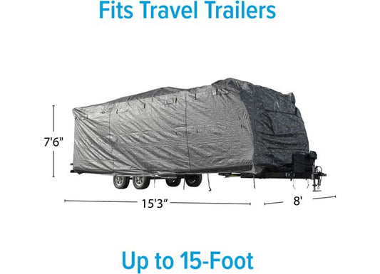 Camco PATTERNED RV COVER, TRAVEL TRAILER, UP TO 15FT