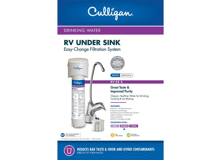 Culligan International RV UNDER SINK FILTRATION SYSTEM W/DEDICATED FAUCET AND ADVANCED FILTER