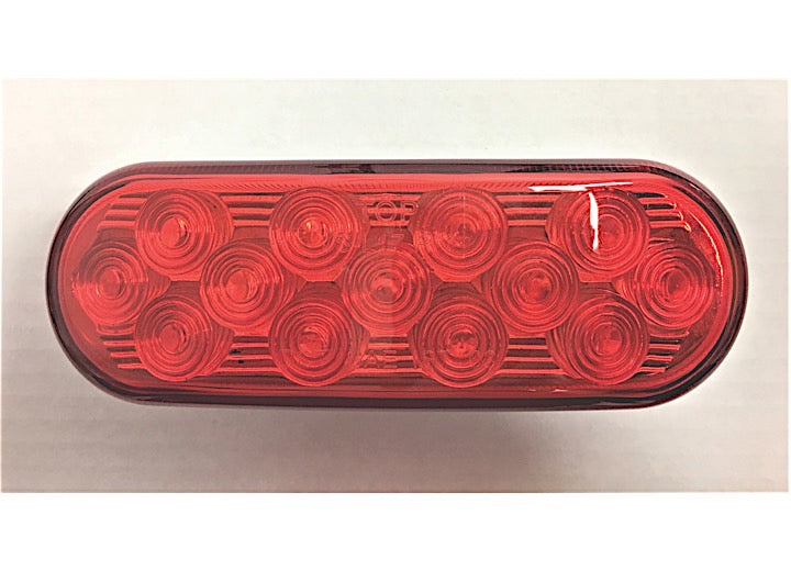 Custer Products Inc 6.5IN X 2.25IN OVAL RED LED, 20 LEDS