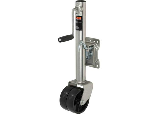 Curt Manufacturing BOLT-ON MARINE SWIVEL JACK 1500 LBS CAPACITY ZINC DUAL 6IN CASTER PKGD