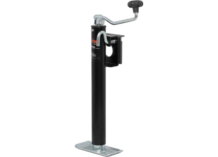Curt Manufacturing WELD-ON BRACKET MOUNT SWIVEL JACK 2000# CAP. 15IN LIFT TOP WIND BLACK