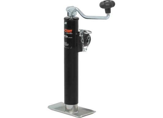 Curt Manufacturing WELD-ON PIPE MOUNT SWIVEL JACK 2000# CAP. 10IN LIFT TOP WIND BLACK