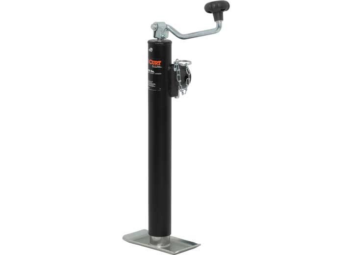 Curt Manufacturing WELD-ON PIPE MOUNT SWIVEL JACK 2000# CAP. 15IN LIFT TOP WIND BLACK