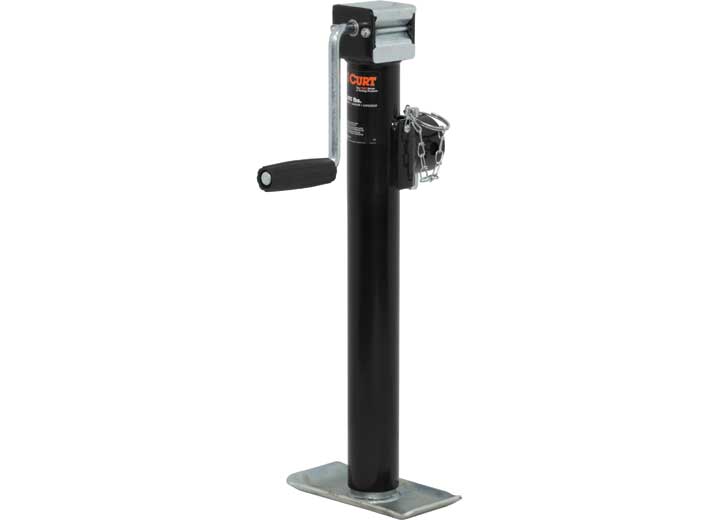 Curt Manufacturing WELD-ON PIPE MOUNT SWIVEL JACK 2000# CAP. 15IN LIFT SIDE WIND BLACK