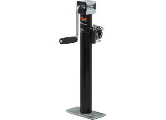 Curt Manufacturing WELD-ON PIPE MOUNT SWIVEL JACK 2000# CAP. 15IN LIFT SIDE WIND BLACK