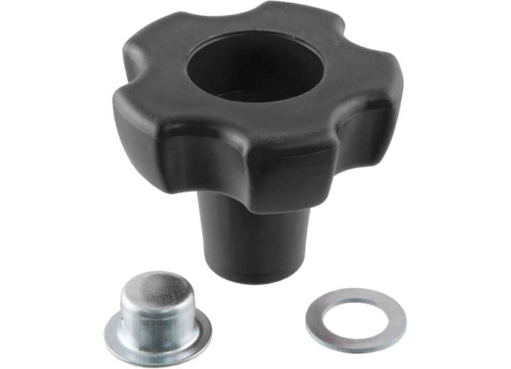 Curt Manufacturing RED FLOWER-SHAPED HANDLE KNOB + CAP NUT FOR TW JACKS