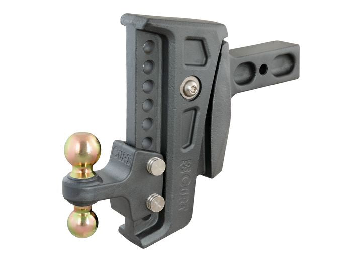 Curt Manufacturing REBELLION XD ADJUSTABLE CUSHION BALL MOUNT 2.5IN SHANK 8IN DROP W/2&2 5/16IN BAL