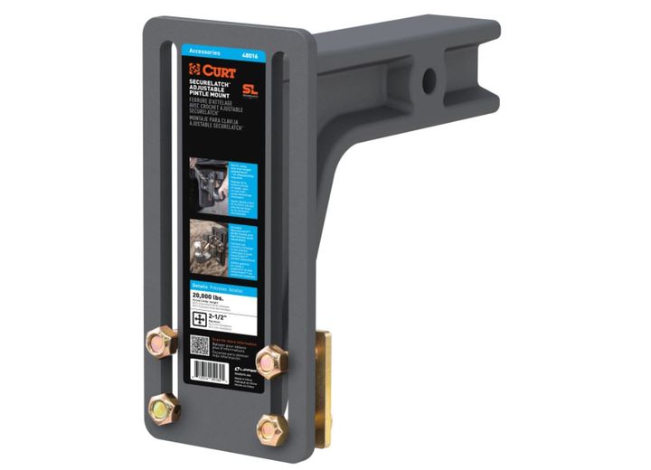 Curt Manufacturing SECURELATCH ADJUSTABLE PINTLE MOUNT 2  1/2IN SHANK  20,000LB