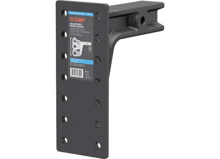 Curt Manufacturing CLASS V ADJUSTABLE PINTLE MOUNT 2 1/2IN SHANK 12 1/2IN H X 10 3/4IN L 20,000LBS