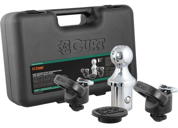 Curt Manufacturing Curt OEM Compatible Gooseneck Ball and Safety Chain Anchor Kit