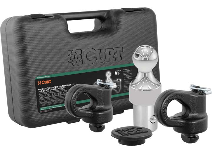 Curt Manufacturing Curt OEM Compatible Gooseneck Ball & Safety Chain Anchor Kit