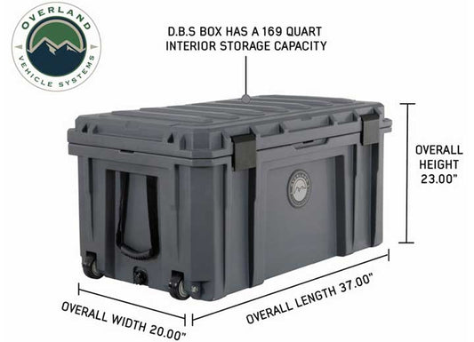 Overland Vehicle Systems / Up Down Air D.B.S.  - DARK GREY 169 QT DRY BOX W/WHEELS, DRAIN, AND BOTTLE OPENER