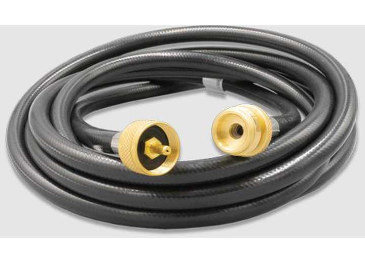 Dicor 24FT QCK CONN RV PROPANE HOSE, 1/4IN ID, 1/4IN MALE QCK CONN X 1/4IN FEM QCK CONN W/SHUTOFF VALVE