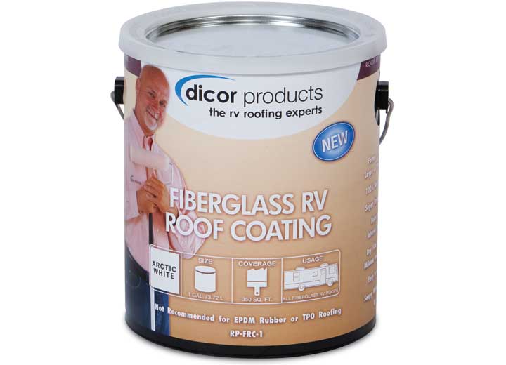 Dicor Products Fiberglass RV Roof Coating - 1 Gallon, White