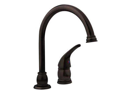 Dura Faucet Goose Neck Pedestal RV Kitchen Faucet with Side Sprayer – Venetian Bronze