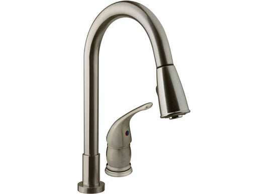 Dura Faucet Pull-Down RV Kitchen Faucet – Brushed Satin Nickel