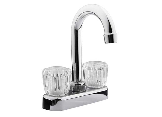 Dura Faucet RV Bar Faucet – Chrome Polished with Crystal Acrylic Knobs