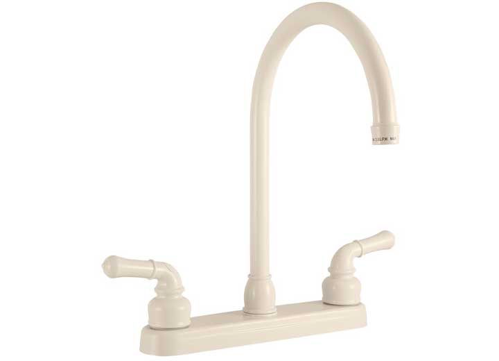 Dura Faucet J-Spout RV Kitchen Faucet – Bisque Parchment with Classical Handles