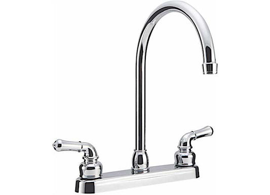 Dura Faucet J-Spout RV Kitchen Faucet – Chrome Polished with Classical Handles