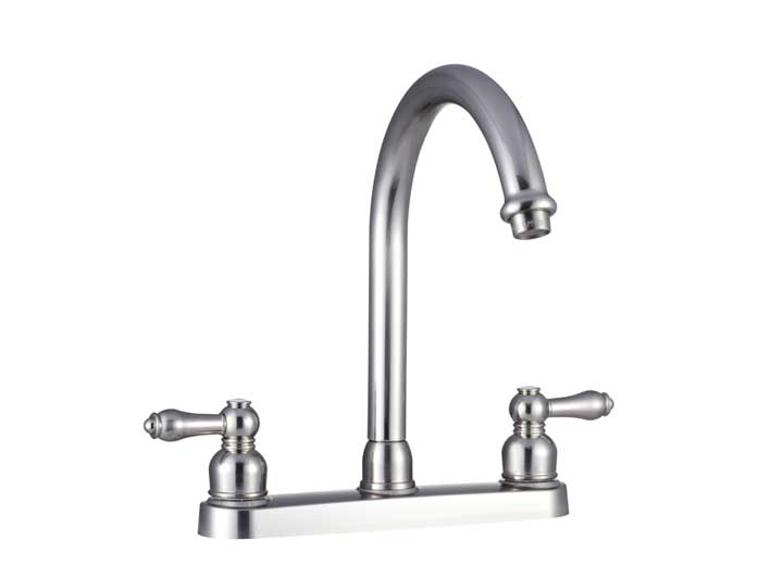 Dura Faucet Non-Metallic Hi-Rise RV Kitchen Faucet – Brushed Satin Nickel