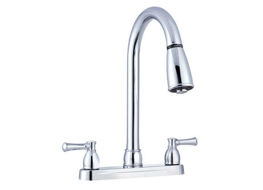 Dura Faucet Non-Metallic Dual Lever Pull-Down RV Kitchen Faucet – Chrome Polished