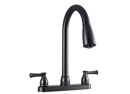 Dura Faucet Non-Metallic Dual Lever Pull-Down RV Kitchen Faucet – Venetian Bronze