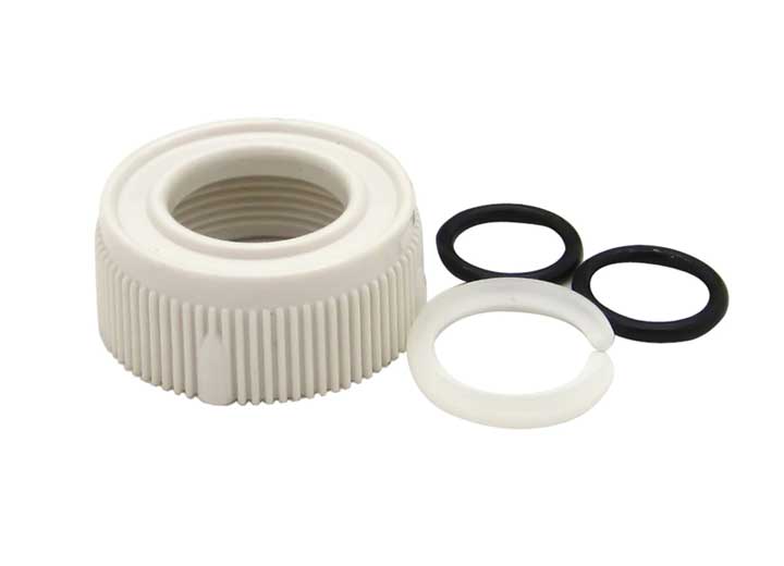 Dura Faucet Replacement Spout Nut & Rings Kit – White