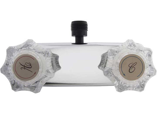 Dura Faucet RV Shower Faucet – Chrome Polished with Crystal Acrylic Knobs