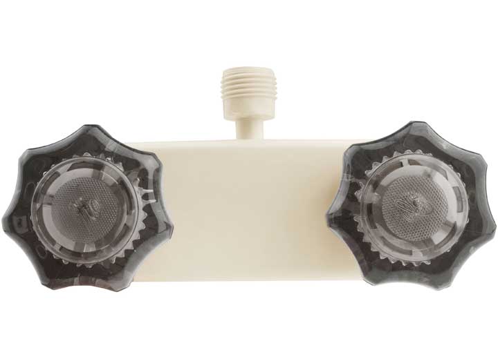 Dura Faucet RV Shower Faucet – Bisque Parchment with Smoked Acrylic Knobs