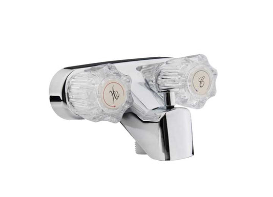 Dura Faucet RV Tub & Shower Diverter Faucet – Chrome Polished with Crystal Acrylic Knobs