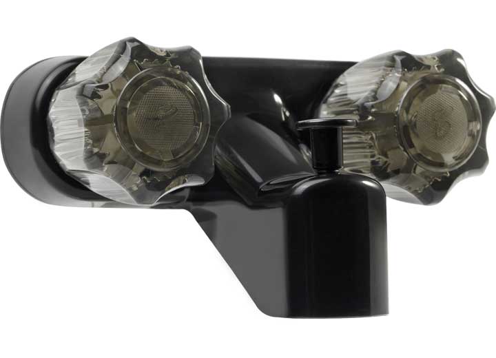 Dura Faucet RV Tub & Shower Diverter Faucet – Black with Smoked Acrylic Knobs