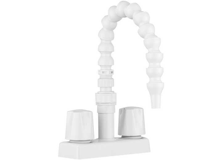 Dura Faucet RV Exterior Quick Connect Faucet with Modular Flexible Spout – White