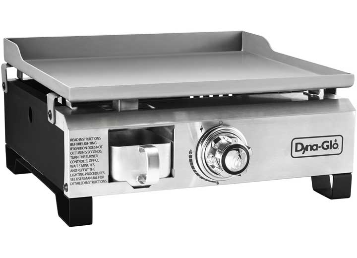 GHP Group Dyna-Glo 17" Portable 18,000 BTU Propane Griddle – Stainless Steel