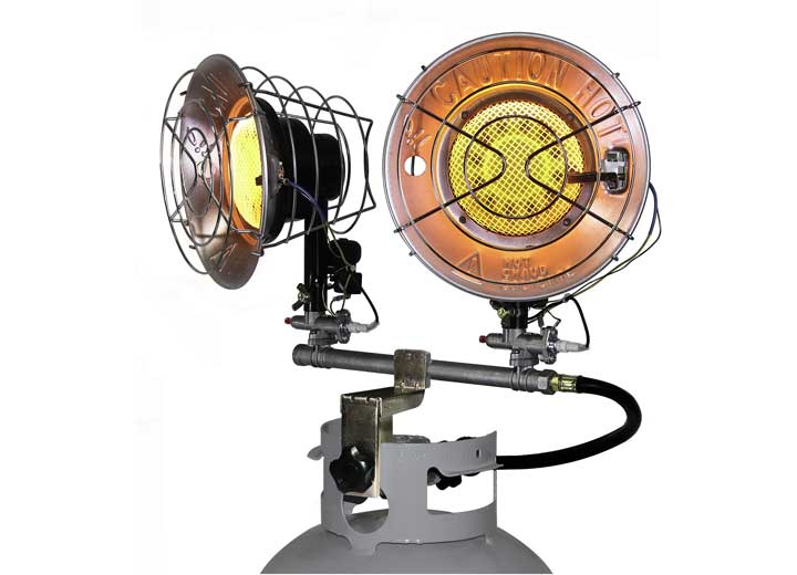 GHP Group Dyna-Glo Dual Burner Portable Radiant Propane Tank Top Heater (CSA Approved) – 9,000-30,000 BTU