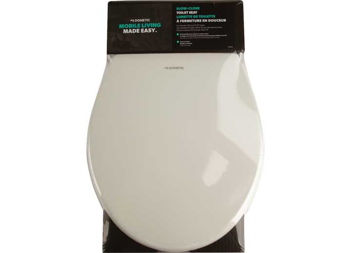 Dometic USA Dometic Slow Close Wooden Toilet Seat for 310 Series Round RV Toilets - White
